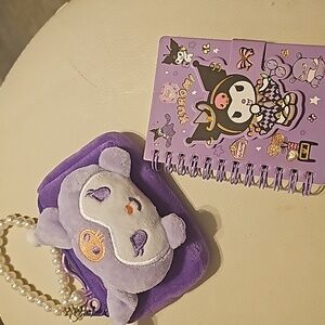 Kuromi Coin bag‎ and small pocket notebook purple